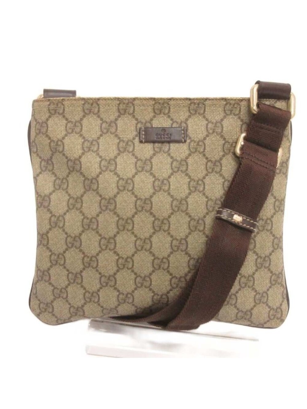 Gucci GG Supreme Shoulder Bag Crossbody All Over Pattern Beige